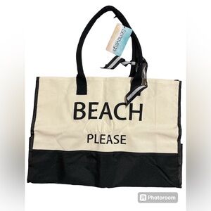 NWT Genovega “Beach Please” Extra Large Beach Bag Tote